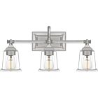 Quoizel Three Light Bath Nicholas in Brushed Nickel