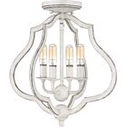 Quoizel Four Light SemiFlush Mount O'Keefe in Antique White