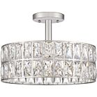 Quoizel Three Light Semi Flush Mount Coffman in Polished Nickel