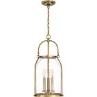 Quoizel Three Light Pendant Colonel in Weathered Brass