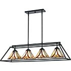 Quoizel Four Light Island Chandelier Asheville in Valiant Bronze