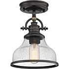 Quoizel One Light SemiFlush Mount Grant in Palladian Bronze