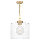 Quoizel One Light Mini Pendant Abner in Aged Brass