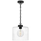 Quoizel One Light Mini Pendant Abner in Matte Black