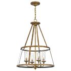 Quoizel Four Light Pendant Barlow in Weathered Brass