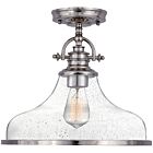 Quoizel One Light Semiflush Mount Grant in Brushed Nickel