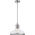 Quoizel One Light Pendant Grant in Brushed Nickel