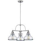 Quoizel Three Light Chandelier Grant in Brushed Nickel