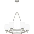 Quoizel Six Light Chandelier Penning in Brushed Nickel