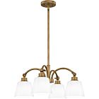 Quoizel Four Light Chandelier Quoizel Pendant in Weathered Brass