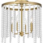 Quoizel Four Light Semi Flush Mount Apelle in Aged Brass