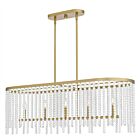 Quoizel Five Light Linear Chandelier Apelle in Aged Brass