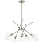 Quoizel Five Light Chandelier Asha in Brushed Nickel