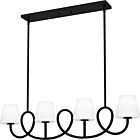 Quoizel Four Light Linear Chandelier Atkins in Matte Black