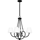 Quoizel Four Light Chandelier Atkins in Matte Black