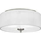 Quoizel Three Light Flush Mount Blanche in Brushed Nickel