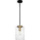 Quoizel One Light Mini Pendant Carly in Matte Black