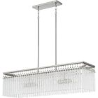 Quoizel Four Light Linear Chandelier Camilla in Brushed Nickel