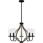 Quoizel Five Light Chandelier Cornelia in Matte Black