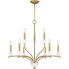 Quoizel Nine Light Chandelier Frida in Aged Brass