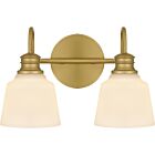 Quoizel Two Light Bath Hinton in Aged Brass