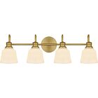 Quoizel Four Light Bath Hinton in Aged Brass