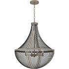 Quoizel Four Light Pendant Hallie in Distressed Grey Wood