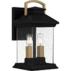 Quoizel Two Light Outdoor Wall Mount Henderson in Earth Black