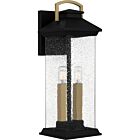 Quoizel Two Light Outdoor Wall Mount Henderson in Earth Black