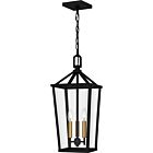 Quoizel Three Light Outdoor Hanging Lantern Hull in Matte Black