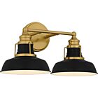 Quoizel Two Light Bath Huxley in Aged Brass