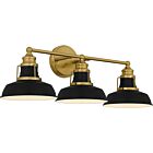 Quoizel Three Light Bath Huxley in Aged Brass