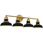 Quoizel Four Light Bath Huxley in Aged Brass