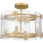 Quoizel Four Light Semi Flush Mount Jolie in Light Gold