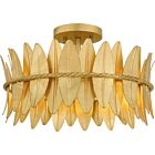 Quoizel Three Light Semi Flush Mount Liza in Gold Leaf