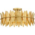 Quoizel Four Light Semi Flush Mount Liza in Gold Leaf