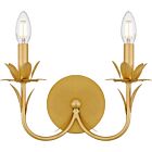 Quoizel Two Light Wall Sconce Maria in Gold Leaf