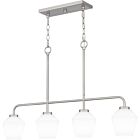 Quoizel Four Light Linear Chandelier Nielson in Brushed Nickel