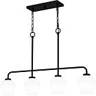 Quoizel Four Light Linear Chandelier Nielson in Matte Black