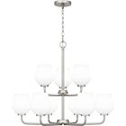 Quoizel Nine Light Chandelier Nielson in Brushed Nickel