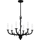 Quoizel Six Light Chandelier Oakley in Earth Black