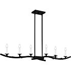 Quoizel Six Light Linear Chandelier Oakley in Earth Black