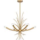 Quoizel Six Light Chandelier Kiera in Brushed Weathered Brass