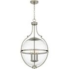 Quoizel Three Light Pendant Quoizel Pendant in Brushed Nickel