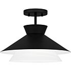 Quoizel One Light Semi Flush Mount Quoizel SemiFlush Mount in Matte Black