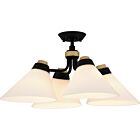 Quoizel Four Light Semi Flush Mount Quoizel SemiFlush Mount in Matte Black