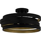 Quoizel Three Light Semi Flush Mount Quoizel SemiFlush Mount in Matte Black