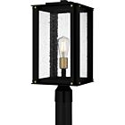 Quoizel One Light Outdoor Post Mount Robbins in Matte Black