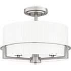 Quoizel Three Light Semi Flush Mount Seymour in Brushed Nickel