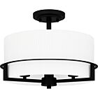 Quoizel Three Light Semi Flush Mount Seymour in Matte Black